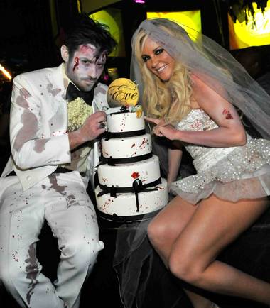 Nick Carpenter and Bridget Marquardt at the Halfway to Halloween Party at Eve inside CityCenter’s Crystals on April 24, 2010.