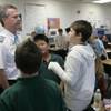 Southwest Airlines pilot Gregg Pendleton talks to students at Carolyn Reedom Elementary School as part of the Adopt-A-Pilot program.