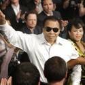 Celebrity boxing spectators