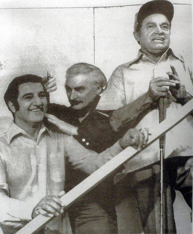 Michael French, center, with Danny Thomas and Bob Hope