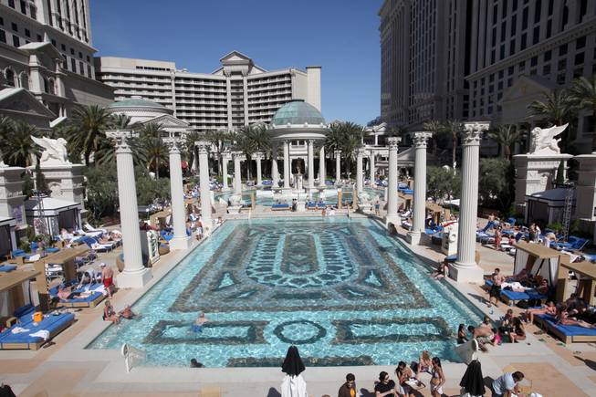 Caesars Palace opened its newly expanded Garden of the Gods pool complex in March 2010. The resort added five new pools, creating a massive eight pool, 5-acre pool complex in the center of its collection of Roman-style building. 