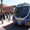 Bus riders preferred the familiar old double-decker to the sleek new Gold Line vehicles (pictured).