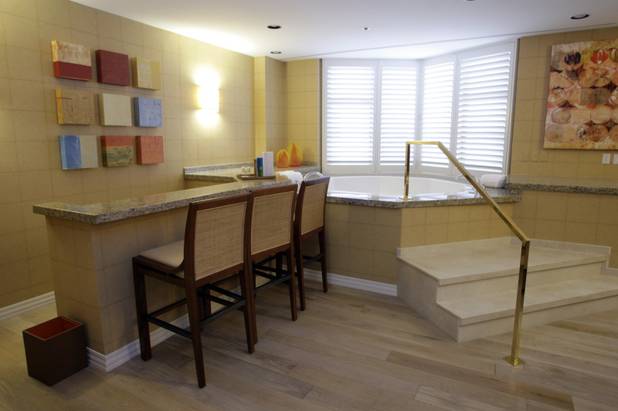 A view of a renovated penthouse suite at the Tropicana. Eight of the nine 2,000-square-foot suites have their own jacuzzi. The property is going through its first major renovation in nearly 25 years.
