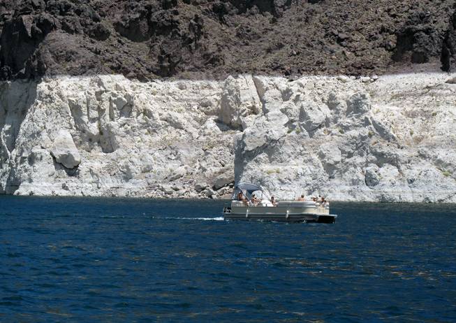Visitors to Lake Mead National Recreation Area enjoy the water and sunshine on the lake.
