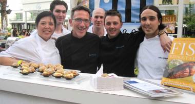 Rick Moonen and his kitchen crew at 2010 Taste of the Nation at Palms Pool on June 2,&nbsp;2010.