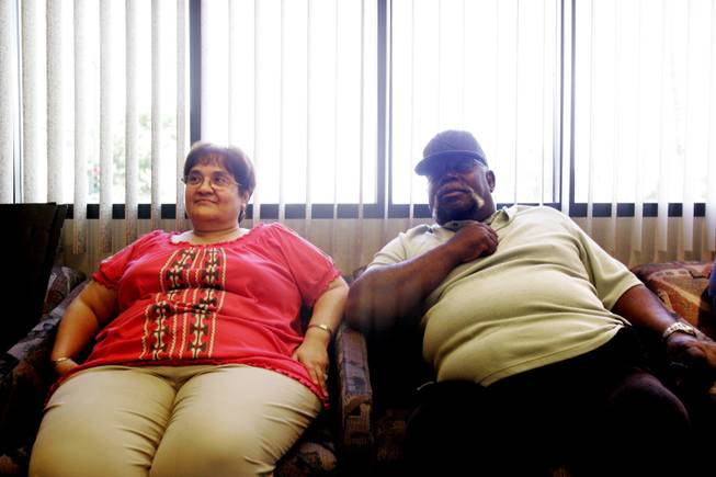 Tyrone Bush and his wife Martha sits in the waiting room in their lawyer's office in downtown Las Vegas Friday, June 11, 2010. In September 2008, Bush had a quadruple heart bypass operation at Desert Springs Hospital Medical Center. The operation was successful, but he developed severe decubitus ulcers, or bedsores, on his buttocks and heels after not being turned or moved enough in his hospital bed. Two years later, Bush cannot work, the wounds are still healing and still cause him severe pain. The Bush's have filed a lawsuit against Desert Springs.