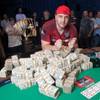 Michael Mizrachi celebrates after winning $1.5 million and a World Series of Poker bracelet  in the 2010 WSOP Poker Player's Championship. 