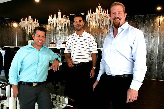 The Siegel Group owner Stephen Siegel (L), Director of Business Affairs Michael Crandall and Rumor Las Vegas General Manager Rob Cornelius are seen at Rumor Las Vegas on Harmon Avenue at Paradise Road.