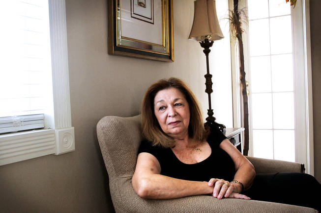 Mary Schwartz sits in the bedroom of her Las Vegas home July 22, 2010. Mickey O'Neill, her 61-year old boyfriend and companion of 18 years, died June 14, 2010 of massive gastrointestinal hemorrhage after laparoscopic gall bladder removal surgery on June 2, 2010. .
