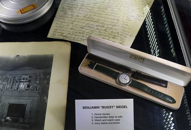 A display of items belonging to "Bugsy" Siegel are displayed at the Las Vegas Mob Experience preview center at the Tropicana Monday, August 2, 2010. STEVE MARCUS / LAS VEGAS SUN