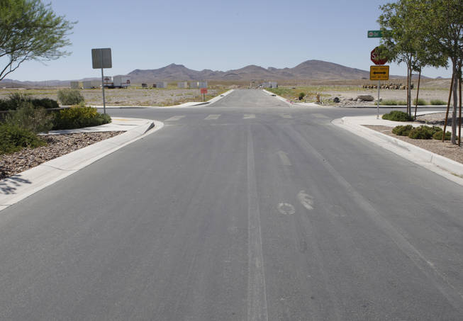 Road to Nowhere - A view of Via Firenze Road, which ends in the desert at the Inspirada master-planned community in Henderson Friday, August 6, 2010.