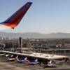 A Southwest Airlines jet takes off from McCarran International Airport. 