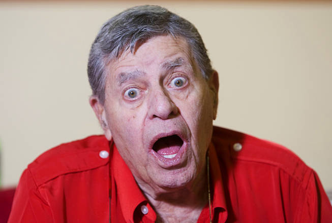 Entertainer Jerry Lewis, Muscular Dystrophy Association national chairman, makes a face to the camera during an interview at the South Point Tuesday, Aug. 31, 2010. The 2010 Jerry Lewis MDA Telethon starts Sunday at 6 p.m. and concludes on Labor Day at 3:30 p.m. MDA is the nonprofit health agency dedicated to curing muscular dystrophy, ALS  and related diseases by funding worldwide research.