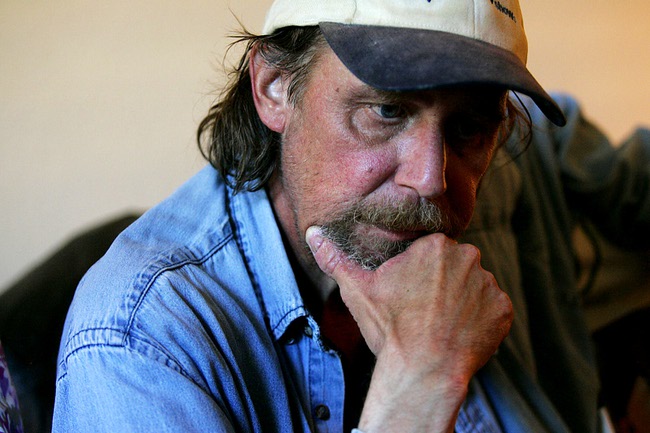 Rodger Jacobs pauses for a moment while moving into an extended stay hotel August 31, 2010.