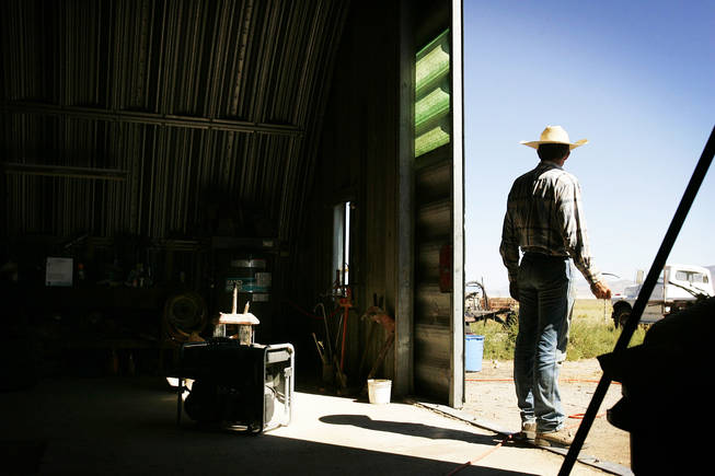 J.J. Goecoechea, the son of State Assemblyman Pete Goicoechea, helps his father out on his ranch in the Newark Valley about 30 miles northeast of Eureka, Nev., Wednesday, September 1, 2010. J.J. is also a doctor of veterinary medicine.
