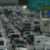 Motorists navigate rush hour traffic on Interstate 15 near the Strip. 