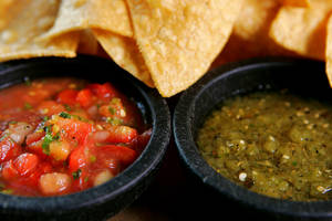 Chips and two salsas are available as a bottomless appetizer at El Segundo Sol in the Fashion Show Mall.