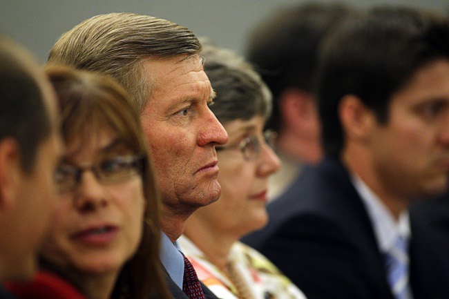 Bill Scott, Erik Scott's father, listens to testimony during a coroner's inquest at the Regional Justice Center Wednesday, September 22, 2010. 