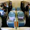 Korean Air Regional Director Kee Hong Woo gives an interview in the first class cabin on a Korean Air 747-400 at McCarran International Airport Wednesday, September 22, 2010.