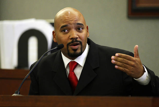 Brian Wyche, a forensic multimedia analyst for Metro Police, testifies during a coroner's inquest for Erik Scott at the Regional Justice Center Thursday, September 23, 2010.  Scott was shot and killed by Metro Police Officers at the Summerlin Costco store on July 10. Wyche said he couldn't find video files from interior cameras recorded for that day on the Costco surveillance system.