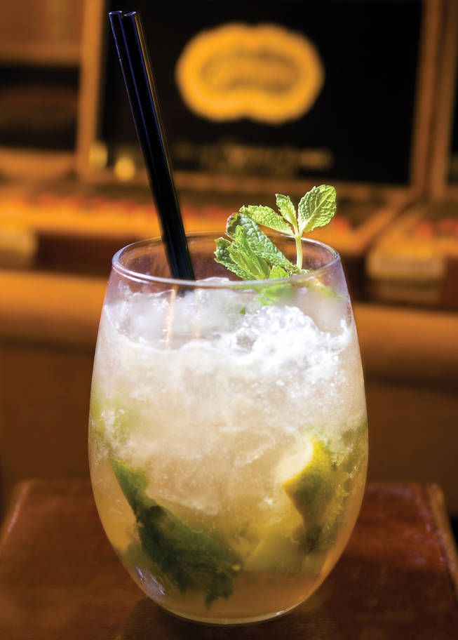 "Everybody is curious how they're made," says Singh of Casa Fuente's famous mojitos, and they do garner quite a bit of attention from guests at the bar. The secret is in the rum (Montecristo 12-year aged) and a little TLC - muddling mint in front of the guests, squeezing fresh lime juice, adding a little simple syrup and topping it off with a splash of soda water. A stogie and some drinks - that's what we call Vegas.