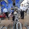 People look over a bicycle storage area during a ceremony marking the completion of the Bonneville Transit Center in Downtown Las Vegas on Monday, Oct. 25, 2010.