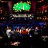 The final table of nine players at the World Series of Poker Main Event play for the $9 million first place prize and the world championship bracelet at the Penn & Teller Theater in the Rio Saturday afternoon. 