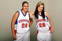 Bishop Gorman basketball players Chelsie Pitt and Ashlin Gross.