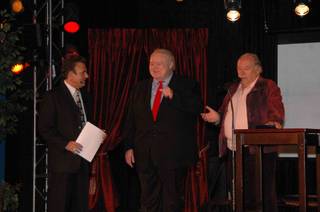 Tony Sacca, Louie Anderson and Robin Leach at Las Vegas Rocks Cafe on Nov. 27, 2010.