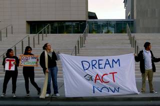 Supporters of the DREAM Act held a rally at the Lloyd George Federal Building in Downtown Las Vegas on December 14 in an effort to gain Sen. John Ensign's support.
