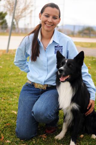 Kyle Canyon resident Stephanie Malone and her 2-year-old border collie Juice are one of 12 teams selected nationally to perform tricks on the Natural Balance Dog Food Rose Parade float on New Year's Day. Juice is photographed here on Wednesday, Dec. 15, 2010, at Desert Breeze Park.