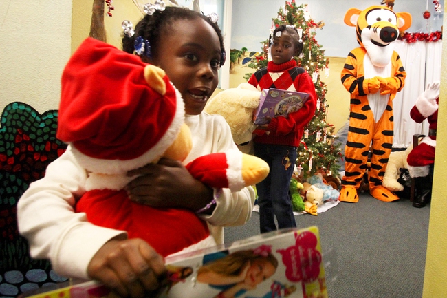 Santa & Tigger Visit Cancer Center