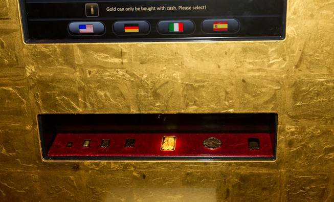 The unveiling of the gold ATM at Golden Nugget on ...