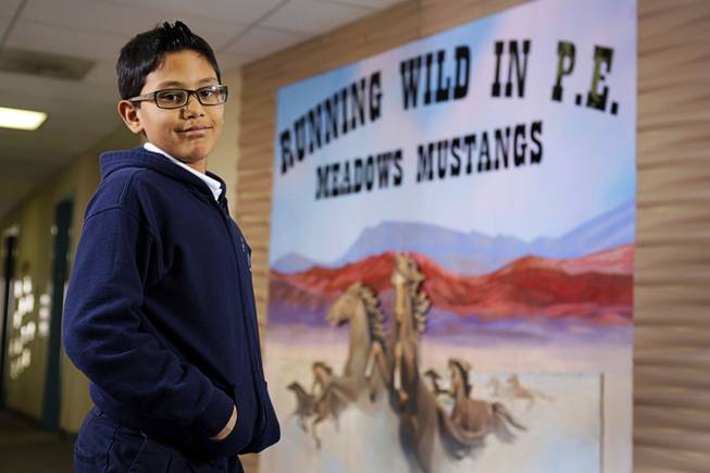 Daniel Pereira, a fifth-grader at The Meadows School, poses at the school Jan. 24, 2011.