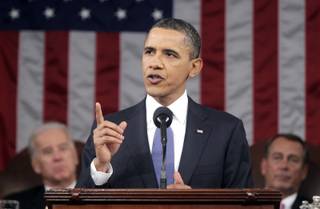 President Barack Obama delivers his State of the Union address on Capitol Hill in Washington, Tuesday, Jan. 25, 2011.
