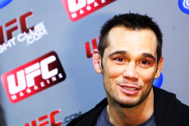 Rich Franklin takes questions from the media during UFC 126 open workouts Thursday, Feb. 3, 2011, at Mandalay Bay Events Center.