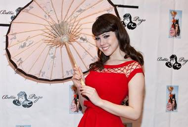 Claire Sinclair at the Bettie Page Clothing Booth at MAGIC at the Las Vegas Convention Center on Feb. 14, 2011.
