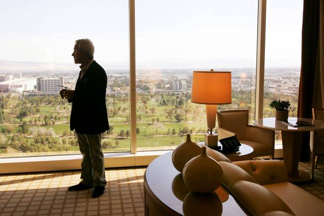 Wynn Design and Development Executive Vice President Roger Thomas leads a tour of the newly designed executive suite at Wynn Las Vegas Wednesday, February 23, 2011.