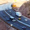 Traffic leaving town gathers on U.S. 93 near the Mike O'Callaghan-Pat Tillman Memorial Bridge outside Boulder City on Friday, Feb. 25, 2011.