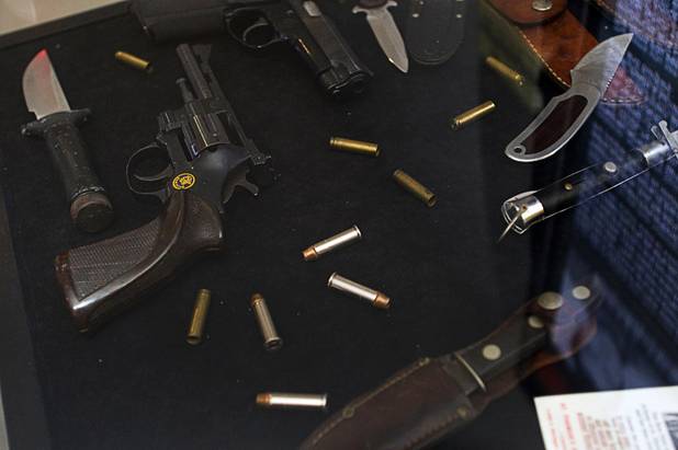 Items that belonged to gangster Tony "The Ant" Spilotro are displayed at the Las Vegas Mob Experience in the Tropicana Tuesday, March 1, 2011. 