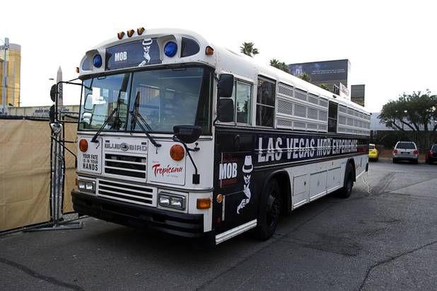 A 1980's prison bus is parked behind the Tropicana Tuesday, March 1, 2011. The $25 million Las Vegas Mob Experience will officially open at the Tropicana on March 29. The bus was originally to provide transportation to the experience but will instead be converted into a ticket booth, said Jay Bloom, managing partner of the Mob Experience.