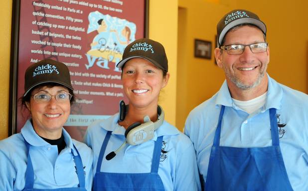 (From left) Denise Goldenberg, Nicci Goldenberg and Mark Goldenberg work at their new Parisian-Texan eatery, Chick and Benny's, in Henderson on Tuesday, March 1, 2011. 