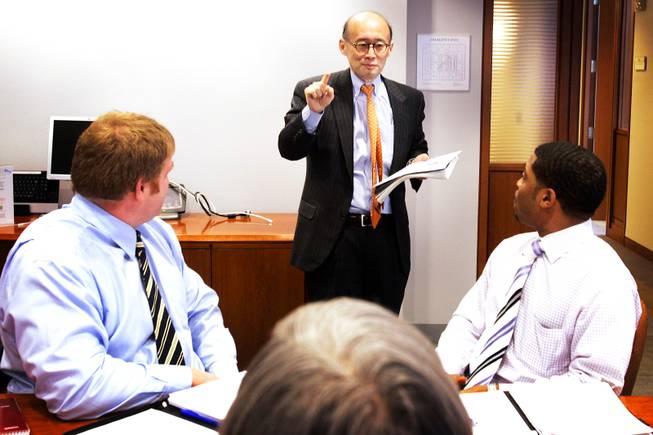 Dr. Tom Lee, the CEO of Partners Community HealthCare Inc., leads a meeting in the Prudential Building in Boston on Wednesday, March 2, 2011.