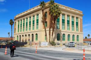 Construction continues on the old federal courthouse that will become the Las Vegas Museum of Organized Crime and Law Enforcement Wednesday, March 9, 2011.