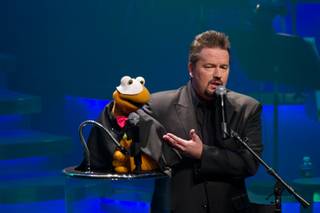 Terry Fator celebrates the second anniversary of his show at the Mirage on March 18, 2011. 