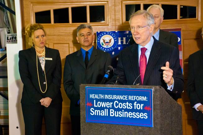 Sen. Harry Reid talks about the benefits offered to small business as a result of the health insurance reform, March 21, 2011