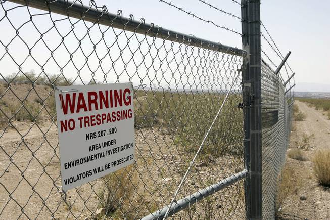 The site of a former magnesium plant and toxic waste dumping, the land near Lake Mead Parkway and Boulder Highway shown in this 2008 file photo has been the subject of more than 500,000 tests for contamination. 