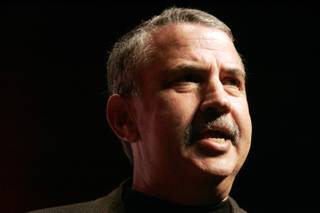 New York Times columnist and author Thomas Friedman speaks as part of the Barrick Lecture Series at Artemus Ham Hall on the campus of UNLV in Las Vegas Monday, March 28, 2011.