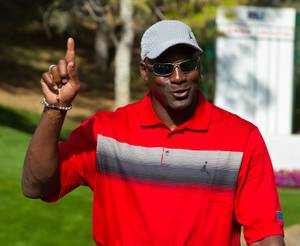 Michael Jordan at the opening press conference of the 10th Annual Michael Jordan Celebrity Invitational at Shadow Creek Golf Course in Las Vegas on March 30, 2011.  