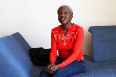 56-year-old Theresa King, who has lived with the AIDS virus since 1986, takes it all in after seeing her new apartment Wednesday, April 13, 2011.  Aid for AIDS of Nevada (AFAN) is providing housing for King right above the AFAN offices and her doctors.